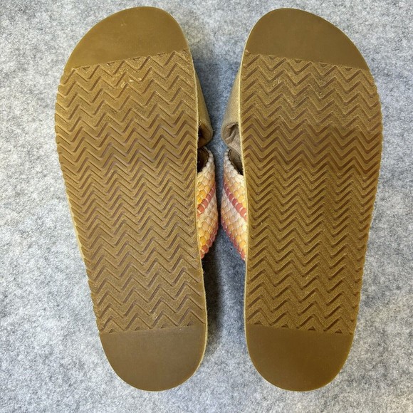 TOMS - Women’s Paloma Sandals Crossed Straps Slip-On Tan Suede Pink Slides Sz 9 - Picture 8 of 9